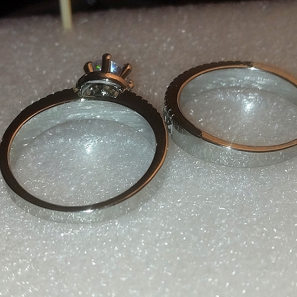 Ladies  iced out wedding anniversary engagement set - Picture 7 of 8